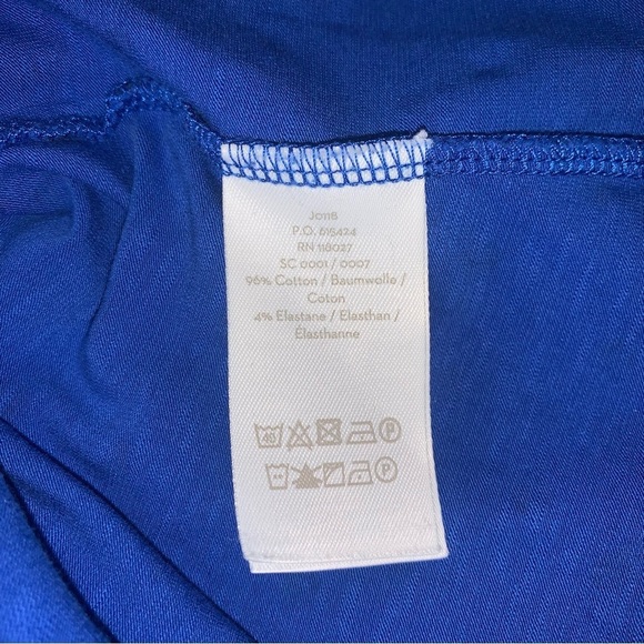 Boden Dress Women's Size 6 US Blue Polka Dot Red Trim Cotton "Aline" Faux Wrap - Picture 7 of 7